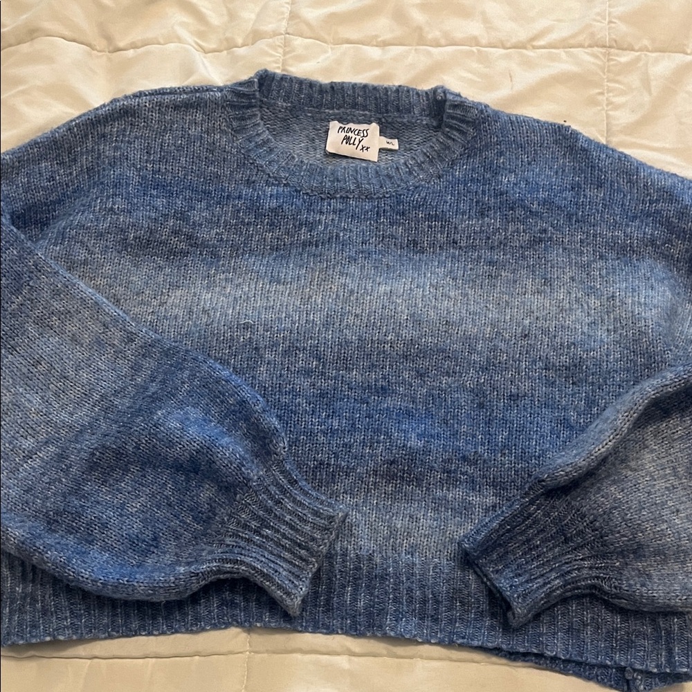 Princess Polly Denim Blue Knit Sweater